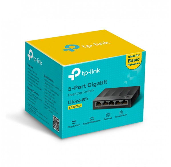 Свитч, 5-ти портовый сетевой коммутатор TP-Link LS1005G / Gigabit