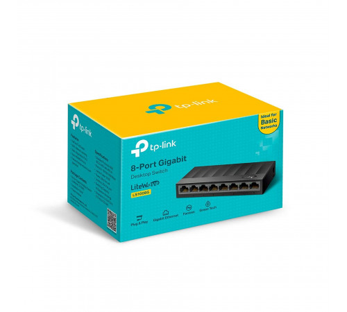 Свитч TP-Link LS1008G (8-портовый сетевой коммутатор) 1000 Мбит/с