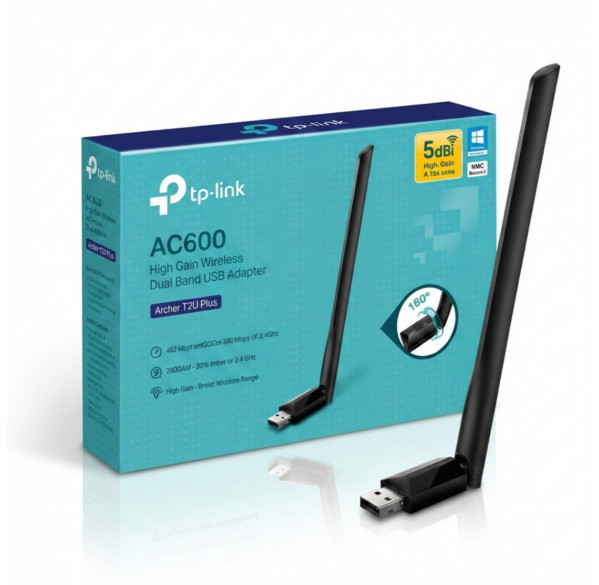 Адаптер USB WI-FI TP-Link Archer T2U Plus AC600 свисток