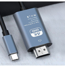 Кабель адаптер с Type-C на HDMI 4K,  2м.