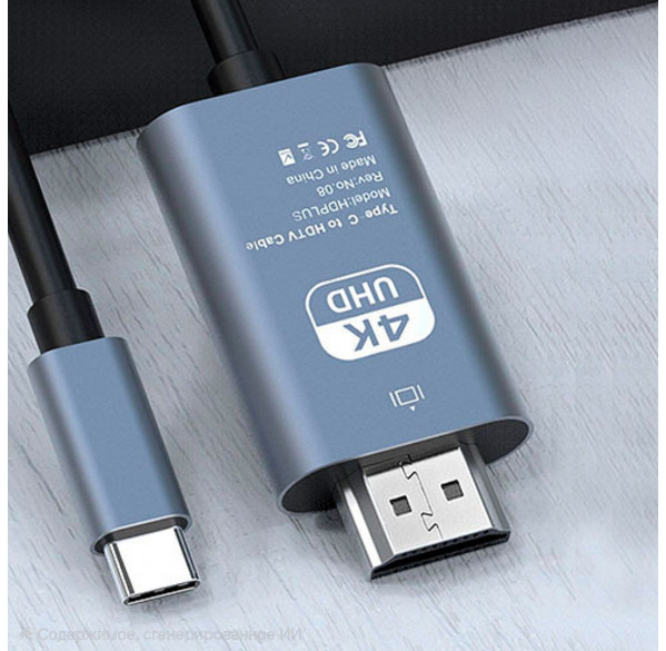 Кабель адаптер с Type-C на HDMI 4K,  2м.