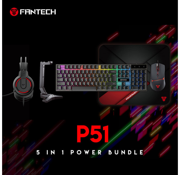Комплект игровой клавиатура + мышь + коврик + наушники + подставка Fantech P51 POWER BUNDLE Комплект игровой клавиатура + мышь + коврик + наушники + подставка Fantech P51 POWER BUNDLE