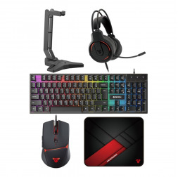 Комплект Fantech P51, проводной (5в1) клавиатура + мышь + коврик + наушники + подставка