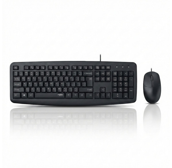 Комплект Rapoo NX1600 (EN+RU+TM), проводной (2в1) клавиатура + мышь
