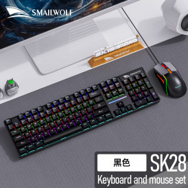 Комплект проводной клавиатура + мышь Smailwolf SK28, черный