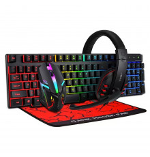 Комплект игровой клавиатура + мышь + коврик + наушники T-WOLF TF800 4 в 1