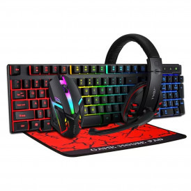 Комплект игровой клавиатура + мышь + коврик + наушники T-WOLF TF800 4 в 1