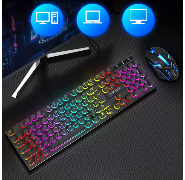 Комплект проводной клавиатура + мышь T-Wolf TF270