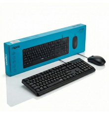 Комплект Rapoo NX1500 (EN+RU+TM), проводной (2в1) клавиатура + мышь