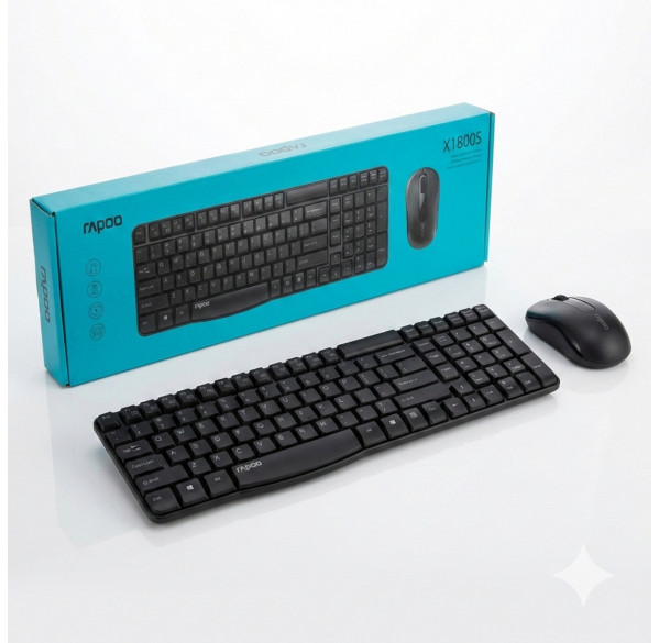 Комплект Rapoo X1800S (EN+RU+TM), беспроводной (2в1) клавиатура + мышь