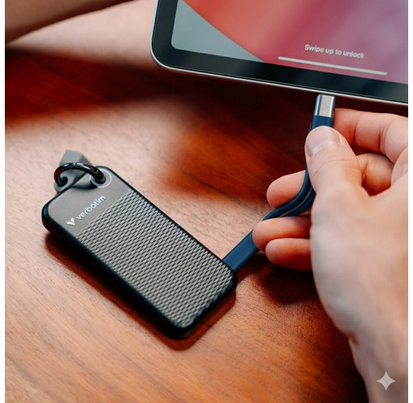 Внешний SSD накопитель 1TB Verbatim Pocket SSD, чёрно-синий