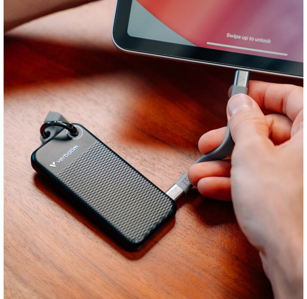 Внешний SSD накопитель 1TB Verbatim Pocket SSD, чёрно-серый