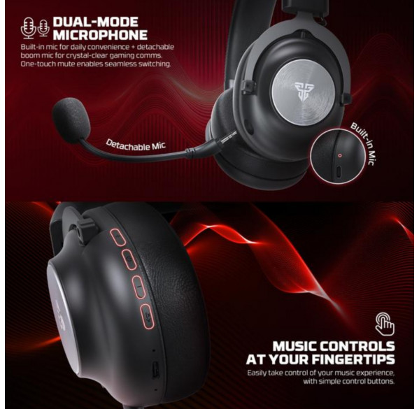 Наушники FANTECH Stellar чёрные, игровые, беспроводные