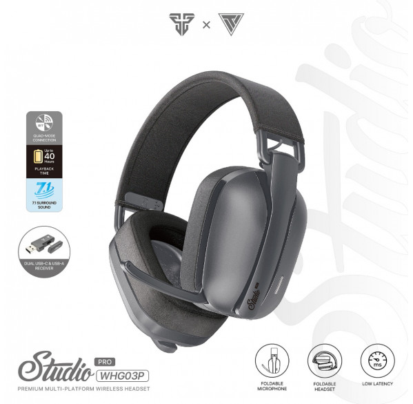 Наушники игровые FANTECH Studio PRO беспроводные, чёрные Наушники игровые FANTECH Studio PRO беспроводные, чёрные