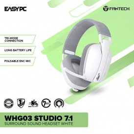 Наушники игровые FANTECH Studio PRO беспроводные, белые