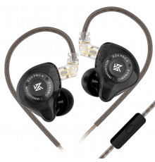 Наушники капли KZ-EDX PRO X с микрофоном, чёрные, игровые