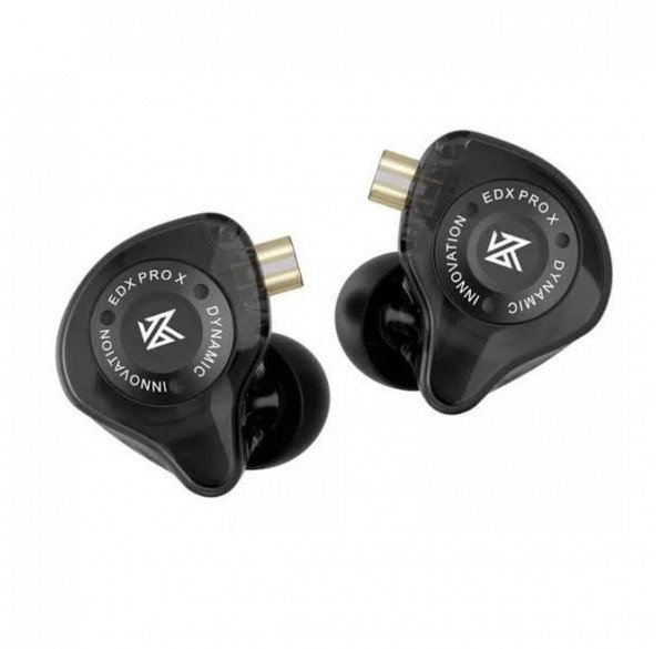 Наушники капли KZ-EDX PRO X с микрофоном, чёрные, игровые