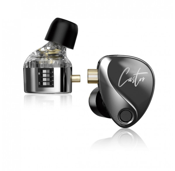 Наушники капли KZ-Castor, с микрофоном, Harman Target с улучшенным басом, серые, игровые 