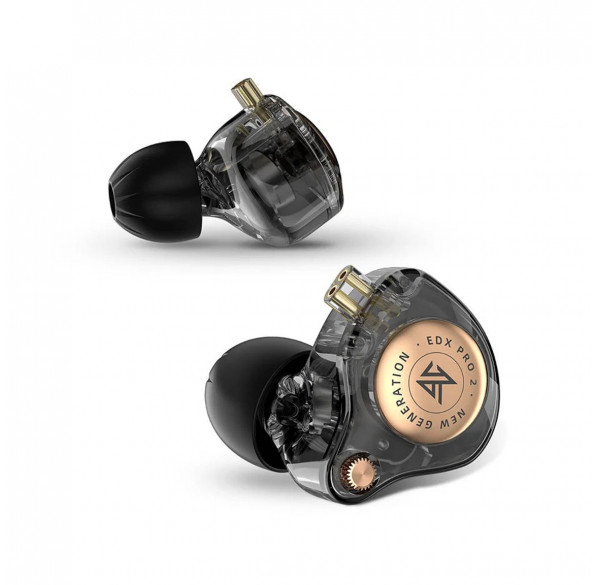 Наушники капли KZ-EDX PRO 2 Black с микрофоном, игровые