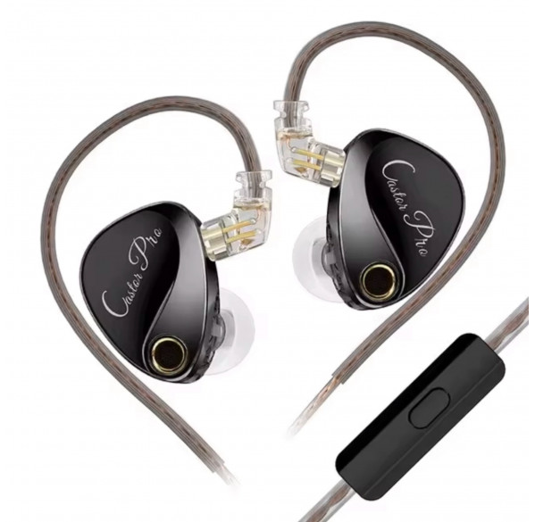 Наушники игровые капли KZ-Castor Pro с улучшенным басом, с микрофоном, Серые