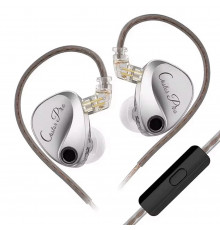 Наушники капли KZ-Castor Pro, с микрофоном, Harman Target, серебристые, игровые 