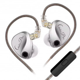 Наушники капли KZ-Castor Pro, с микрофоном, Harman Target, серебристые, игровые 