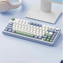 Клавиатура AULA F75 Milk-blue, игровая, механическая, беспроводная