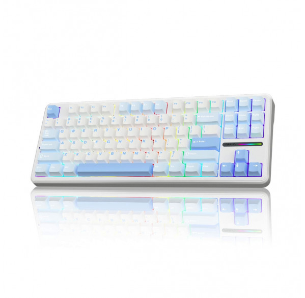 Клавиатура AULA F87 WH-Blue, игровая, механическая, беспроводная