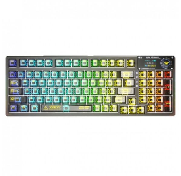 Клавиатура игровая механическая AULA F98 Pro беспроводная, с дисплеем Клавиатура игровая механическая AULA F98 Pro беспроводная, с дисплеем