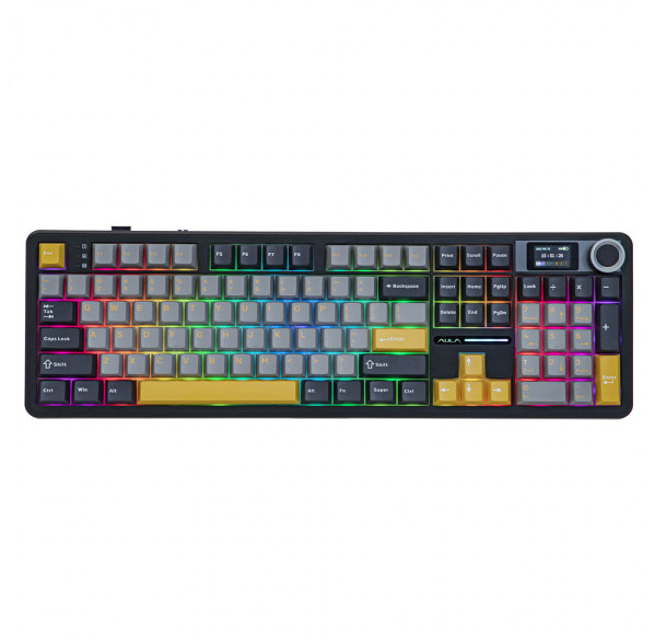 Клавиатура игровая механическая AULA F108 Pro беспроводная, c дисплеем Клавиатура игровая механическая AULA F108 Pro беспроводная, c дисплеем