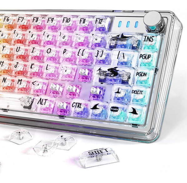 Клавиатура игровая механическая Attack Shark K75 RGB White беспроводная Клавиатура игровая механическая Attack Shark K75 RGB White беспроводная