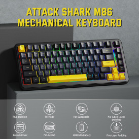 Клавиатура игровая механическая Attack Shark M86 Star Black, беспроводная