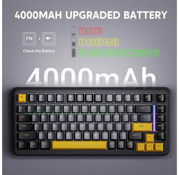 Клавиатура игровая механическая Attack Shark M86 Star Black, беспроводная Клавиатура игровая механическая Attack Shark M86 Star Black, беспроводная