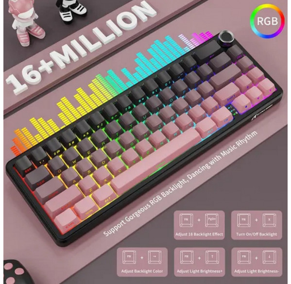 Клавиатура игровая механическая Attack Shark X66 Cherry беспроводная Клавиатура игровая механическая Attack Shark X66 Cherry беспроводная