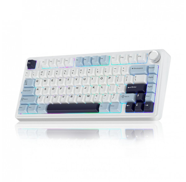 Клавиатура AULA F75, белая, игровая, механическая, беспроводная