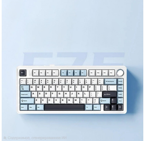 Клавиатура AULA F75 WH-Blue, игровая, механическая, беспроводная