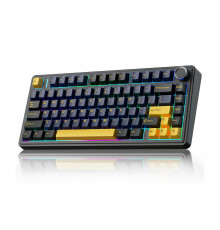 Клавиатура AULA F75, черно-желтая, игровая, механическая, беспроводная