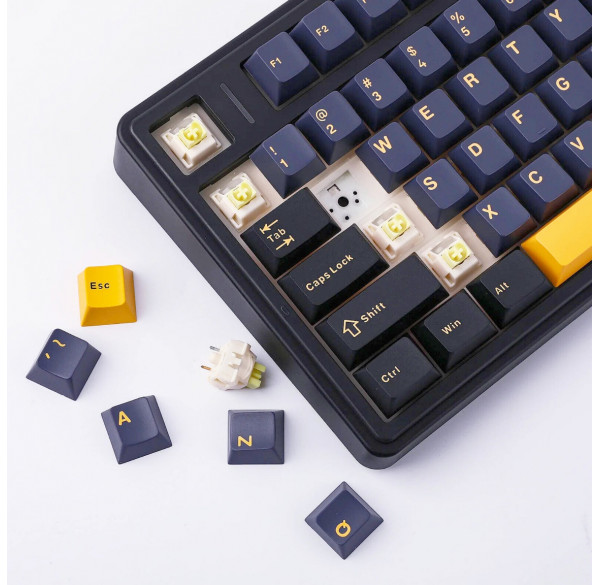 Клавиатура AULA F75, черно-желтая, игровая, механическая, беспроводная