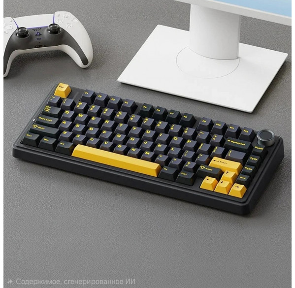 Клавиатура AULA F75 BK-Orange, игровая, механическая, беспроводная