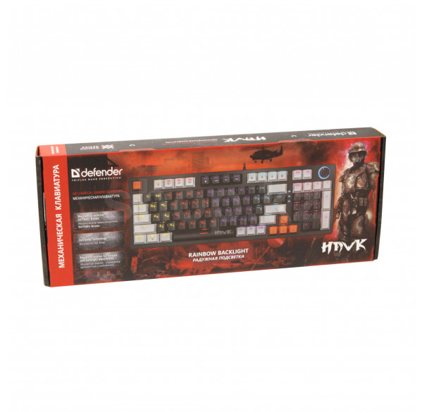 Клавиатура игровая механическая Defender HAWK, проводная Клавиатура игровая механическая Defender HAWK, проводная
