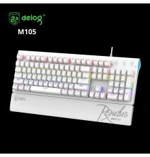 Клавиатура Deiog M105 RGB, белая, игровая, механическая, проводная