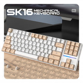 Клавиатура Smailwolf SK16, бежевая, игровая механическая, проводная