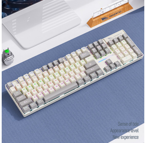 Клавиатура Smailwolf SK18, бежевая, игровая, механическая, проводная