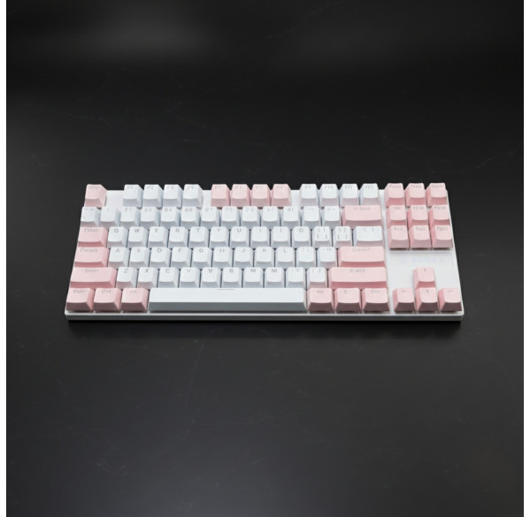 Клавиатура Xunfox K80 RGB, бело-розовая, игровая, механическая, проводная