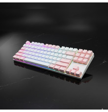 Клавиатура Xunfox K80 RGB, бело-розовая, игровая, механическая, проводная