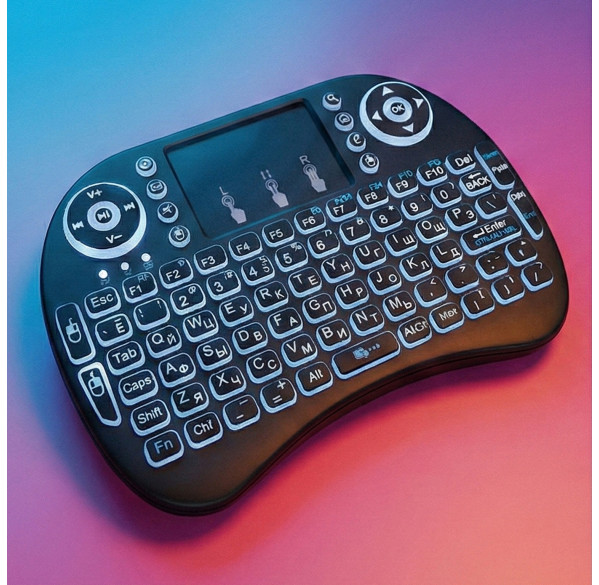 Клавиатура MINI KEYBOARD с подсветкой (EN-RU), беспроводная 