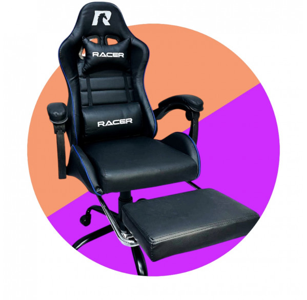 Кресло игровое RACER Strong Чёрный + Синий Кресло игровое RACER Strong Чёрный + Синий