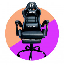 Кресло игровое RACER Strong Чёрный + Синий