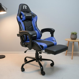 Кресло игровое RACER Mustang, чёрный+синий