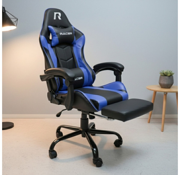 Кресло игровое RACER Mustang, чёрный+синий